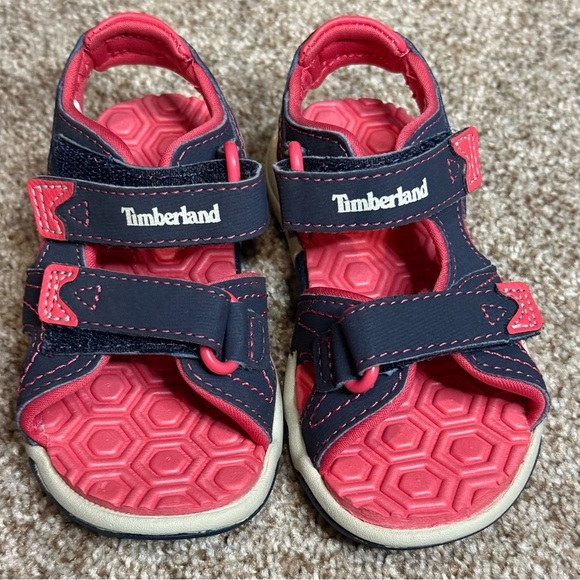 Timberland Kids Navy and Pink Sandals - Picture 11 of 11